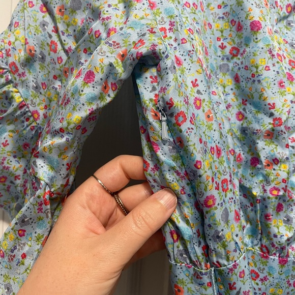 Cynthia Rowley Wallflower Sky Floral Wrap Dress Silk, Size 10 NWT - Picture 5 of 7